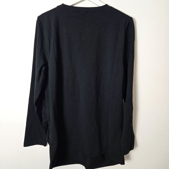 J. Crew NWT Maternity Size XL Long-Sleeve Crewneck Black Shirt Stretchy - Picture 7 of 12